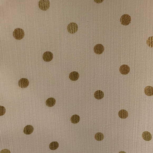 Ivory w/gold metallic dots ruffle sleeves 3X - Picture 5 of 6